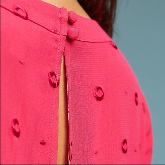 🆕 Anthropologie Ett:twa Greenbrier Embroidered Magenta Wrap Romper - Picture 3 of 7